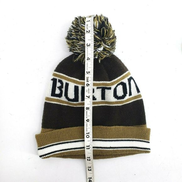 Burton Spell Out Pom Pom Beanie Winter Hat Unisex - Picture 6 of 7